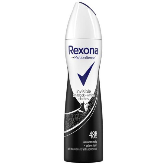 Deodorant Antiperspirant Spray Rexona Woman Invisible Black & White 150 ml