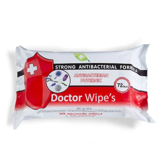Servetele umede antibacteriene Doctor Wipe’s 72 buc