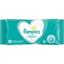 Servetele Umede Pampers Sensitive Fragrance Free, 52 Buc/Set, Servetele fara Alcool si Parabeni