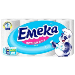 Prosop de bucatarie Emeka White, 3 straturi, 4 role