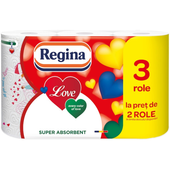 Prosop de bucatarie Regina Love 3 str, 3 role