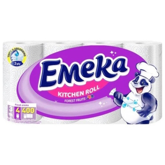 Prosop de bucatarie Emeka Forest Fruit, 3 straturi, 4 role